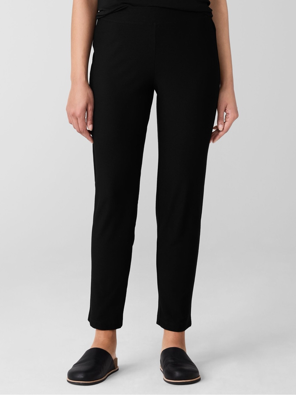 Eileen Fisher Washable‎ Stretch Crepe Pull On Travel Pants Size XL Black